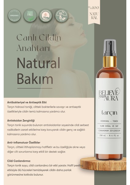 Tarçın Suyu %100 Saf ve Doğal Cilt Tonu Dengeleyici Hidrosol Tonik - 250 ml fiyatları