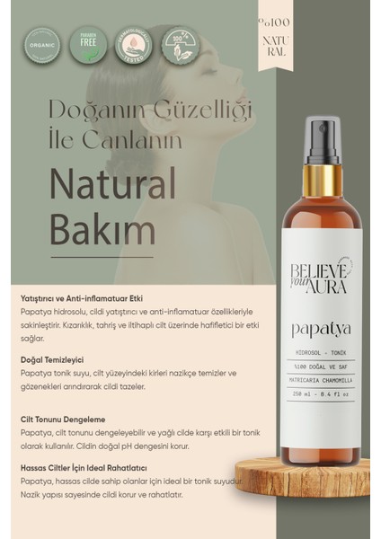 Papatya Suyu - %100 Saf ve Doğal Yatıştırıcı Canlandırıcı Cilt ve Saç Bakım Hidrosol Tonik - 250 ml fiyatları