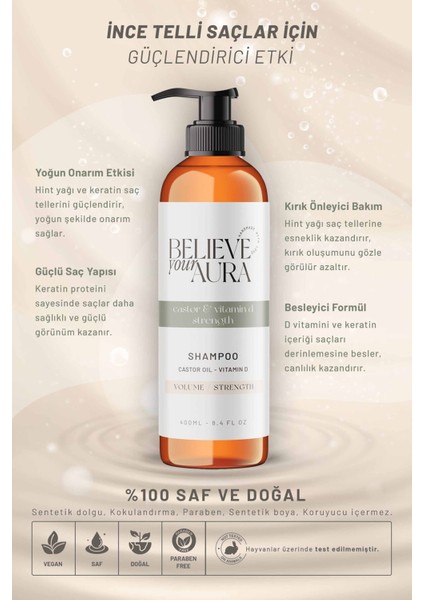 Hint Yağı Şampuanı - D Vitaminli Güçlendiren Hacim Dolgunluk Veren Doğal Saç Bakım Şampuanı - 400 ml fiyatları