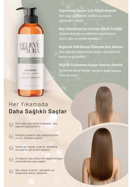 Hint Yağı Şampuanı - D Vitaminli Güçlendiren Hacim Dolgunluk Veren Doğal Saç Bakım Şampuanı - 400 ml fırsatları