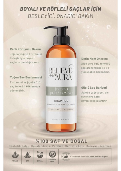 Jojoba Yağı Şampuanı - Boyalı Yıpranmış Kuru Saçlar - Besleyici Onarıcı Saç Bakım Şampuanı - 400 ml fiyatları