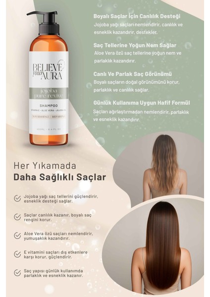 Jojoba Yağı Şampuanı - Boyalı Yıpranmış Kuru Saçlar - Besleyici Onarıcı Saç Bakım Şampuanı - 400 ml fırsatları