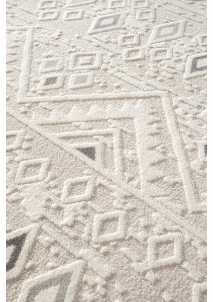 Cotto Motto TT008A Krem Halı Modern Geometrik Desen Pamuk Taban Yıkanabilir Salon Mutfak Halısı fırsatları