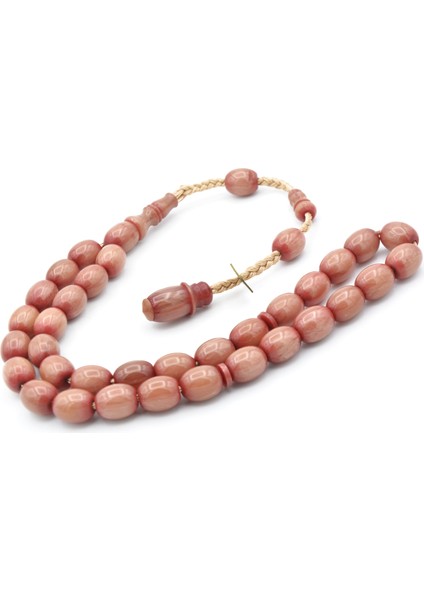 Cüneyd Hasan Imzalı Çift Çekim Fıçı Kesim Eskitme Bej Katalin Tesbih fiyatları