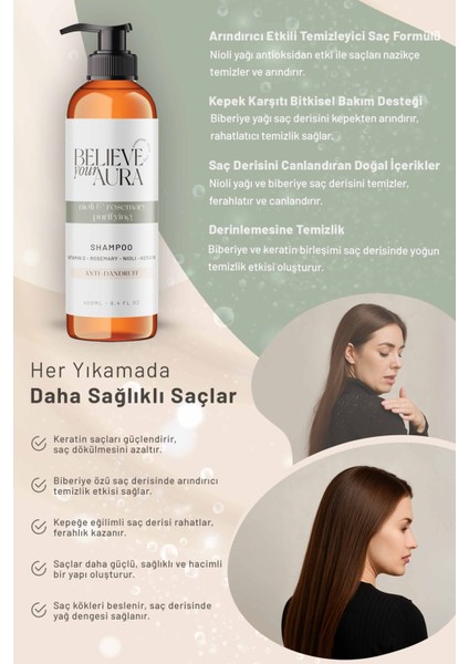 Nioli & Biberiye Yağı Şampuanı - Kepek Karşıtı Arındıcı Doğal Saç Bakım Şampuanı - 400 ml fırsatları