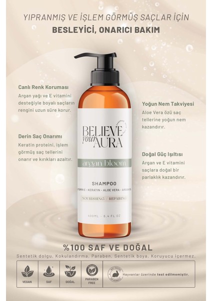 Argan Yağı Şampuanı - Boyalı Yıpranmış Kuru Saçlar - Besleyici Onarıcı Saç Bakım Şampuanı - 400 ml fiyatları