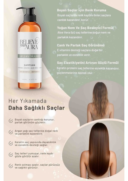 Argan Yağı Şampuanı - Boyalı Yıpranmış Kuru Saçlar - Besleyici Onarıcı Saç Bakım Şampuanı - 400 ml fırsatları