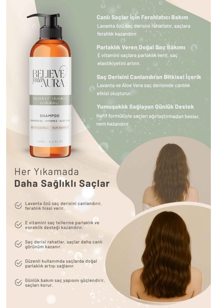 Lavanta Yağı Şampuanı - Canlandırıcı ve Yatıştırıcı Doğal Saç Bakım Şampuanı - 400 ml fırsatları