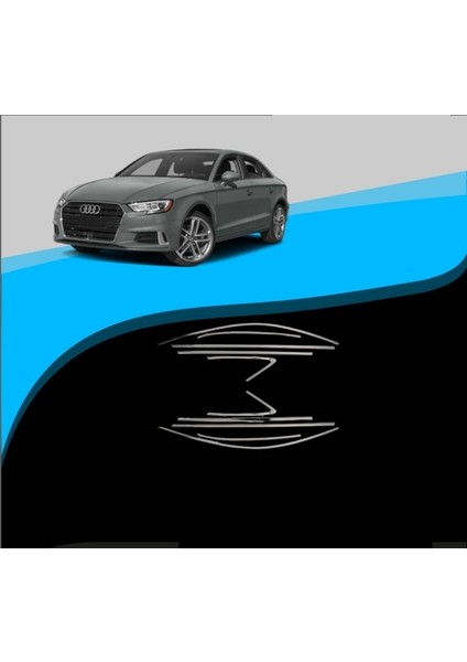Audi A3 Sd Krom Cam Çıtası Tam Tur 10 Parça 2014-2020 Arası