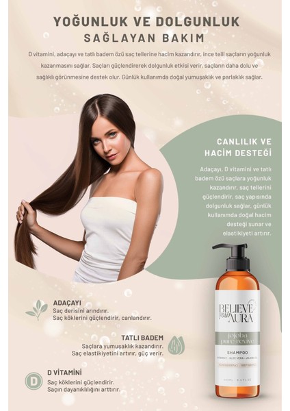 Tatlı Badem ve Ada Çayı Yağı Şampuanı - Hacim Veren Besleyeci Doğal Saç Bakım Şampuanı - 400 ml modelleri