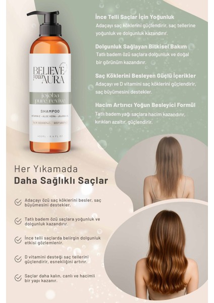 Tatlı Badem ve Ada Çayı Yağı Şampuanı - Hacim Veren Besleyeci Doğal Saç Bakım Şampuanı - 400 ml fırsatları