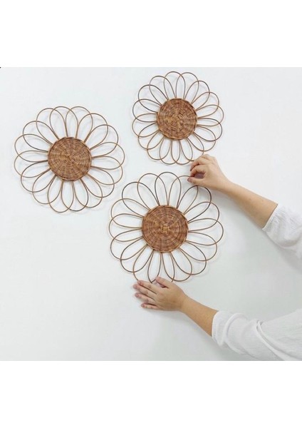 3'lü Rattan Duvar Süsü