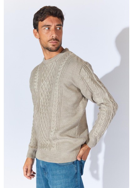 Erkek Vizon Bisiklet Yaka Saç Örgü Triko fiyatları