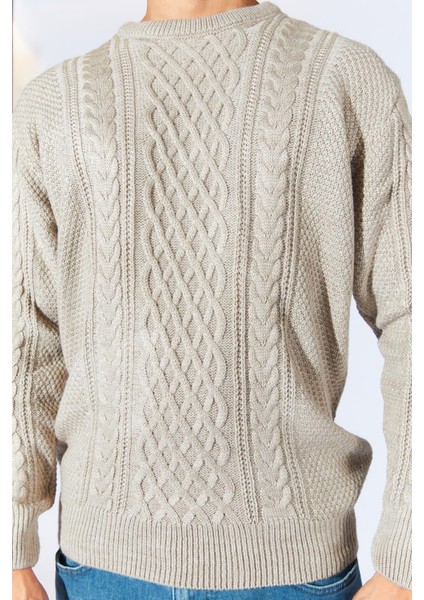 Erkek Vizon Bisiklet Yaka Saç Örgü Triko indirimleri