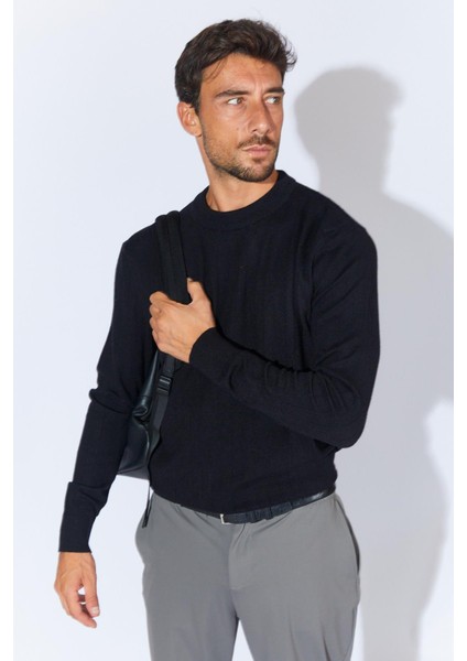 Erkek Siyah Bisiklet Yaka Corspan Kazak fiyatları