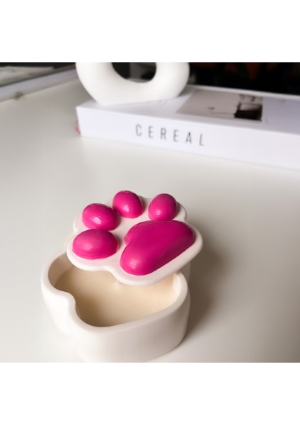 Pembe Hayvan Patisi Figürlü Çilek Kokulu Soya Mumu