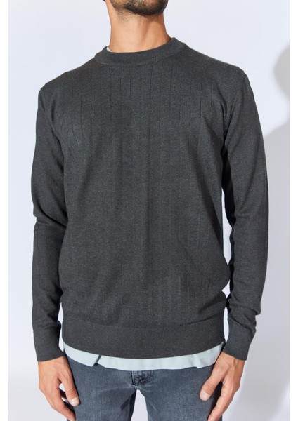 Erkek Antrasit Bisiklet Yaka Corspan Kazak indirimleri