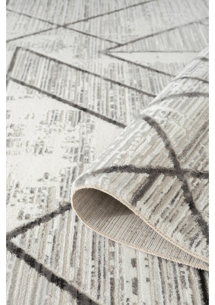 Cotto Motto TT005A Krem Halı Modern Dekoratif Çizgili Pamuk Taban Yıkanabilir Salon Mutfak Halısı modelleri