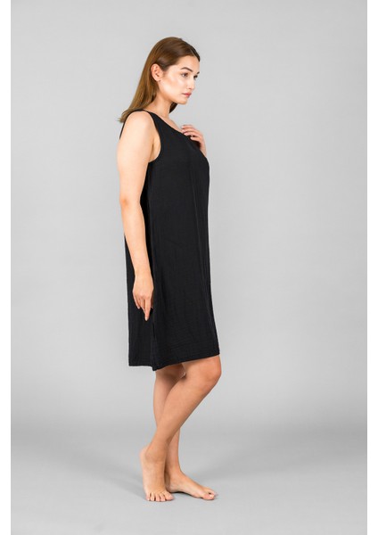 Müslin Kadın Sıfır Kol Elbise