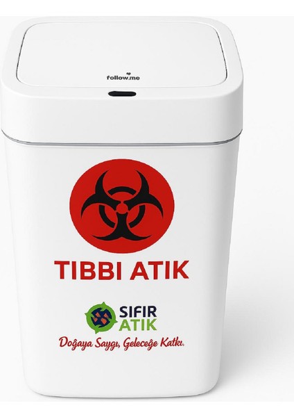 18 Lt Otomatik Sensörlü Tıbbi Atık Kovası 18 Lt Otomatik Sensörlü Tıbbi Atık Kutusu Antibakteriyel fiyatları