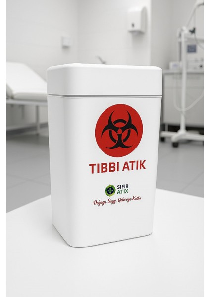 18 Lt Otomatik Sensörlü Tıbbi Atık Kovası 18 Lt Otomatik Sensörlü Tıbbi Atık Kutusu Antibakteriyel modelleri