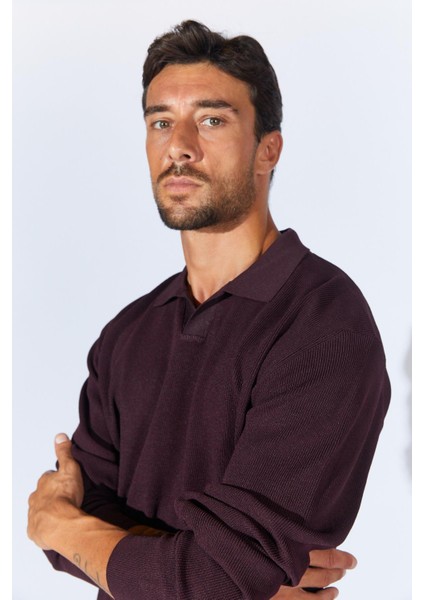 Erkek Bordo Ayaklı V Yaka Fitilli Basic Triko fırsatları