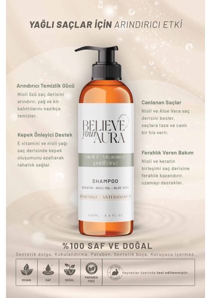 Nioli Yağı Şampuanı - Kepek Önleyici ve Arındırıcı Doğal Saç Bakım Şampuanı - 400 ml fiyatları