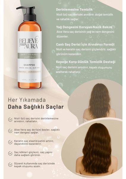 Nioli Yağı Şampuanı - Kepek Önleyici ve Arındırıcı Doğal Saç Bakım Şampuanı - 400 ml fırsatları