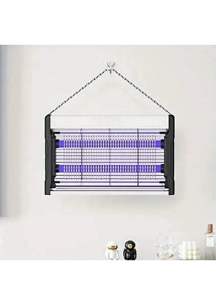 36 cm Sinek Böcek Öldürücü Elektrikli Mavi Işık 4W 2000V Iki Ledli Zincirli Askılı