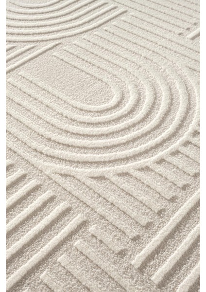 Cotto Motto TT002W Krem Halı Modern Geometrik Çizgili Pamuk Taban Yıkanabilir Salon Mutfak Halısı fırsatları