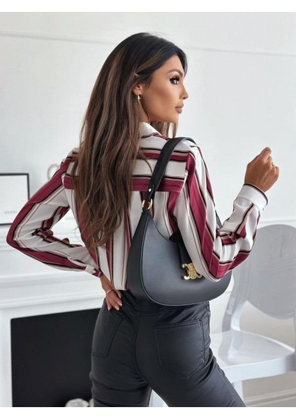 Kadın Uzun Kol Cep Detay Dijital Baskılı Mosskrep Kumaş Gömlek fiyatları