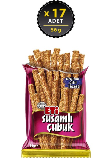 Çubuk Kraker 56 g x 17 Adet Buğday Unu ve Susamlı Türkiye Üretimi Kıtır Atıştırmalık fırsatları