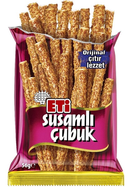 Çubuk Kraker 56 g x 17 Adet Buğday Unu ve Susamlı Türkiye Üretimi Kıtır Atıştırmalık