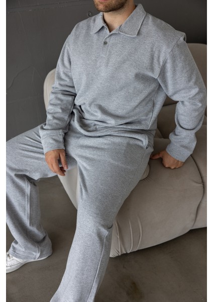 Erkek Oversize Alt-Üst 3 Iplik Şardonlu Baggy Eşofman Takımı