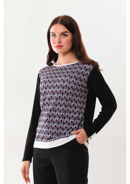 Kadın Kol Düğme Detaylı Uzun Kol Bluz 23542 Siyah modelleri