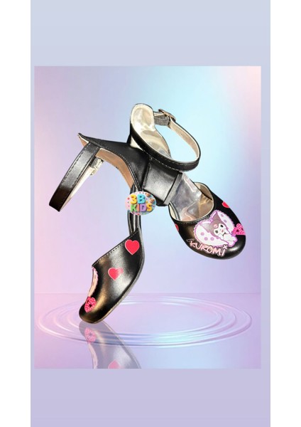 Kuromi Siyah Özel Tasarım Kuromi Çocuk Topuklu Ayakkabı modelleri