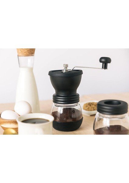 Cam ve Seramik Gövdeli El Tipi Kahve Değirmeni Kalın ve İnce Ayar Seçenekli Dayanıklı Tasarım