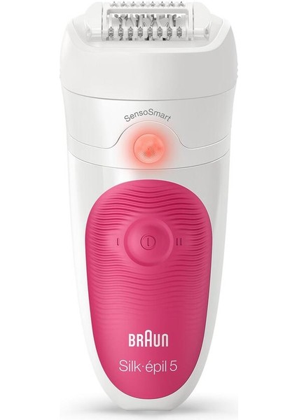 Silk-épil 5 SensoSmart Pembe Epilatör Islak Kuru Kullanım Su Geçirmez 60 Dakika Çalışma modelleri