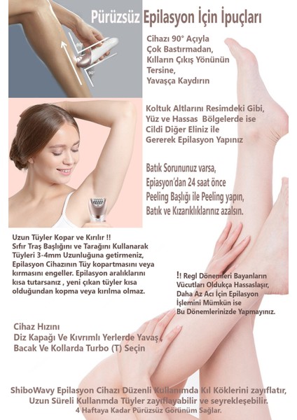 Jolvena Epilatör 7 Başlık 36 Cımbız Islak Kuru Kullanım LED Işıklı Şarjlı 65 dk Hassas Bölge