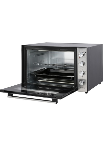 Jet Midi Fırın 70 Litre Emaye Kaplama Siyah Gri Panel Çok Fonksiyonlu Pişirme Özellikli