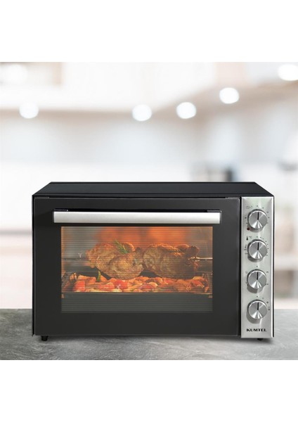 Jet Midi Fırın 70 Litre Emaye Kaplama Siyah Gri Panel Çok Fonksiyonlu Pişirme Özellikli