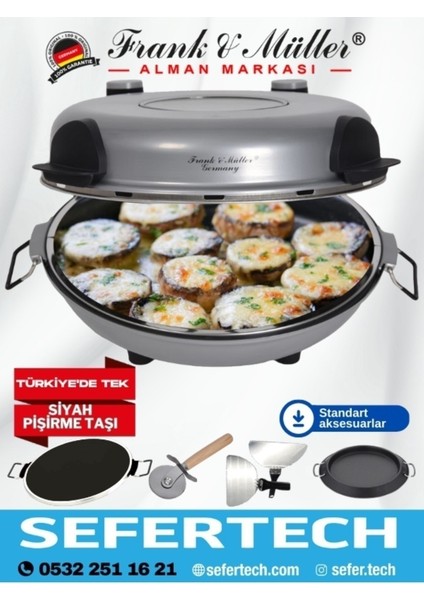 Mini Taş Pizza Fırını 1-5 lt Gri Gövde Statik Pişirme Ayarlı Isı ve Zamanlayıcı indirimleri