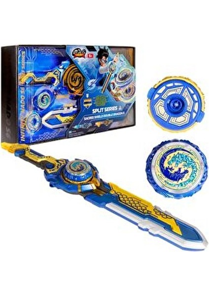 Infinity Nado Split Serisi - Kutsal Kalkan Çift Ejderha Infinity Nado Işıklı Beyblade Kılıç modelleri