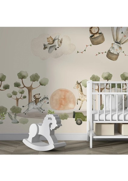 Uçan Balon Desenli Çocuk Odası Duvar Kumaşı -Isı ve Ses Yalıtımlı fiyatları