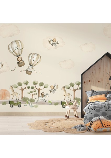 Uçan Balon Desenli Çocuk Odası Duvar Kumaşı -Isı ve Ses Yalıtımlı modelleri