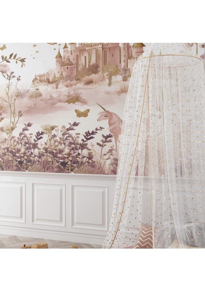 Unicorn Desenli Çocuk Odası Duvar Kumaşı -Isı ve Ses Yalıtımlı