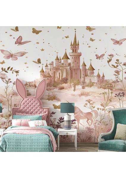 Unicorn Desenli Çocuk Odası Duvar Kumaşı -Isı ve Ses Yalıtımlı fırsatları