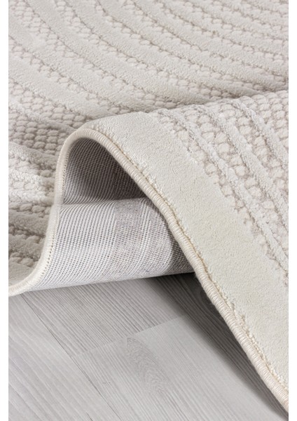 Amorf AR003 Krem Yumuşak Dokulu Salon Mutfak Koridor Oturma Odası Yolluk Halı Makine Halısı