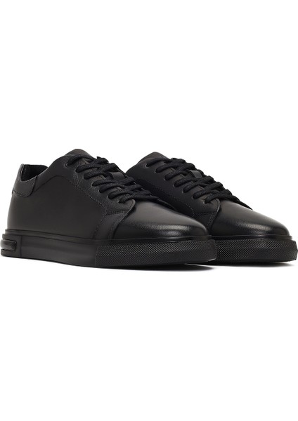 Erkek Siyah Bağcıklı Deri Sneaker 25WFD681318 modelleri