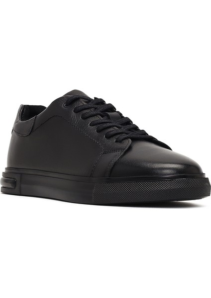 Erkek Siyah Bağcıklı Deri Sneaker 25WFD681318